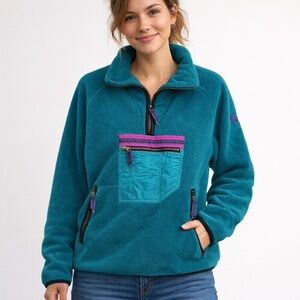 Helly Hansen Vintage 90s 1/4 Zip Fleece Pullover Top Women’s Size M